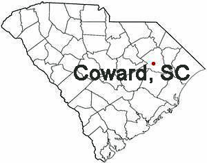 SC map showing location of Coward SC